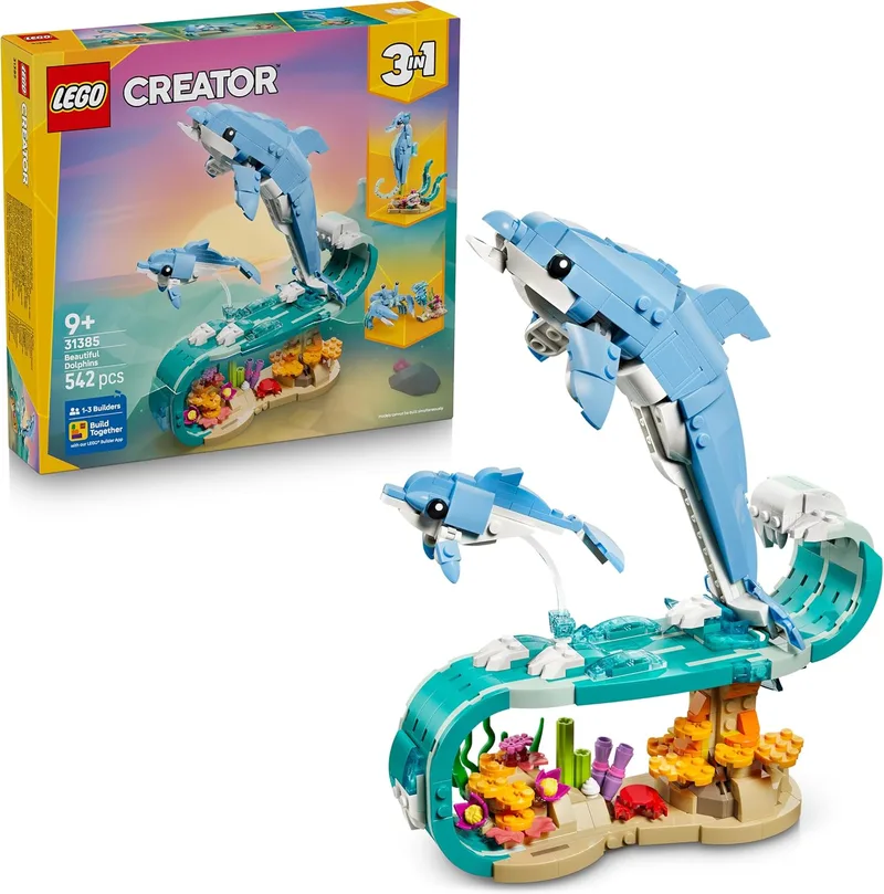 LEGO ▫️ Creator 3 em 1 Animais Marinhos: Lindos Golfinhos 31385