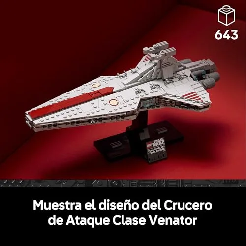LEGO ▫️ Star Wars 75441 Cruzador de Ataque Classe Venator - Maquete para montar para adultos de uma nave da República - Decoração para a sala - Presente de coleção para fãs de «A Vingança dos Sith» 2