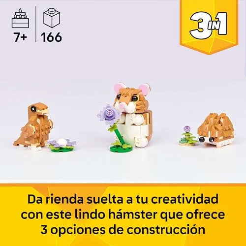 LEGO ▫️ Creator 3 em 1: Hamsterstinho fofo com flor 31376 2