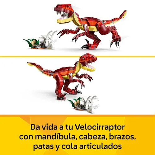 LEGO ▫️ Creator 3 em 1 Dinossauro Feroz - Figuras de dinossauros transformáveis em velociraptor, estegossauro ou pterossauro - Presente de aniversário para meninas e meninos a partir dos 8 anos - 31379 5