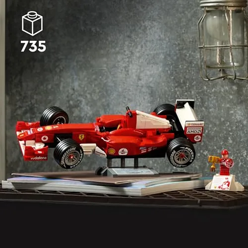 LEGO ▫️ Icons Ferrari F2004 e Michael Schumacher - Maquete de carro de F1 para adultos - Motor V10 com minifigura colecionável de piloto - Presente para homens e mulheres fãs da Fórmula 1 - 11375 2
