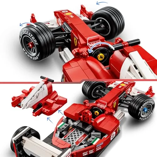 LEGO ▫️ Icons Ferrari F2004 e Michael Schumacher - Maquete de carro de F1 para adultos - Motor V10 com minifigura colecionável de piloto - Presente para homens e mulheres fãs da Fórmula 1 - 11375 5