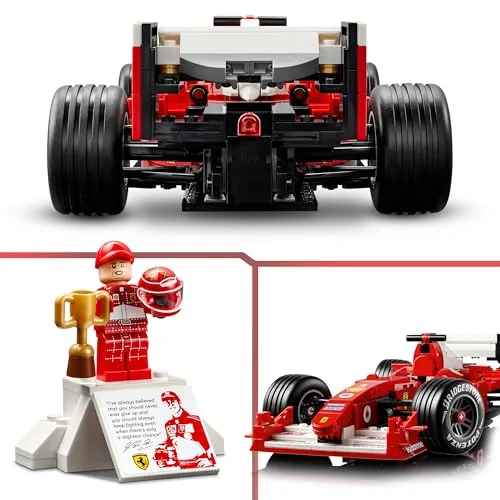 LEGO ▫️ Icons Ferrari F2004 e Michael Schumacher - Maquete de carro de F1 para adultos - Motor V10 com minifigura colecionável de piloto - Presente para homens e mulheres fãs da Fórmula 1 - 11375 6