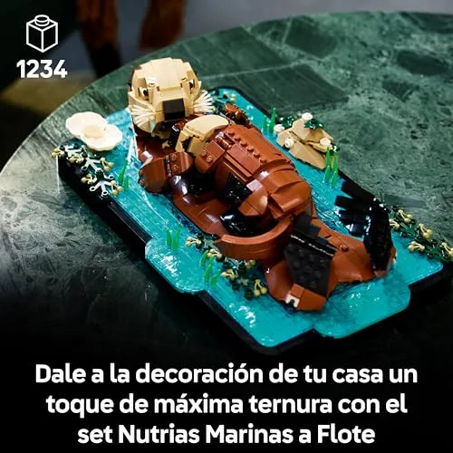 LEGO ▫️ Ideas Nutrias Marinhas à Tona - Kit de Maquetes 3D para Adultos com Nutria e Cria - Figuras Articuladas de Animais Marinhos - Decoração para a Estante - Presente Artesanal - 21366 2