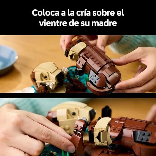 LEGO ▫️ Ideas Nutrias Marinhas à Tona - Kit de Maquetes 3D para Adultos com Nutria e Cria - Figuras Articuladas de Animais Marinhos - Decoração para a Estante - Presente Artesanal - 21366 5