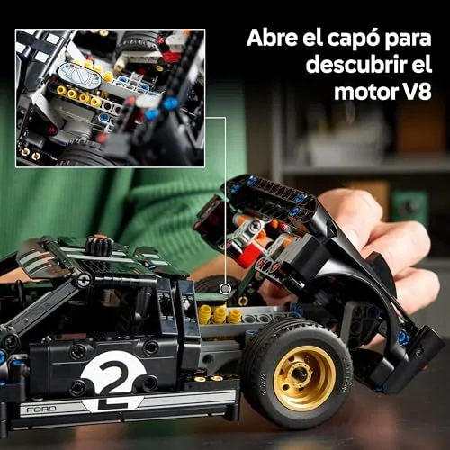 LEGO ▫️ Technic Carro de Corrida Ford GT40 MKII de 1966 - Modelos para Montar para Adultos - Carro de Coleção com Motor V8 para Montar e Detalhes - Presente para Homens e Fãs de Automóveis 42223 4