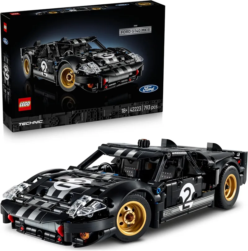 LEGO ▫️ Technic Carro de Corrida Ford GT40 MKII de 1966 - Modelos para Montar para Adultos - Carro de Coleção com Motor V8 para Montar e Detalhes - Presente para Homens e Fãs de Automóveis 42223