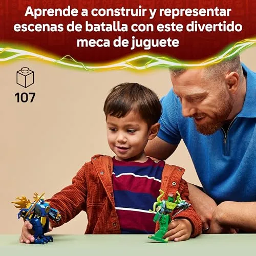LEGO ▫️ Ninjago: O Combate do Meca-Dragão do Jay - 2 bonecos de ação, 2 minifiguras ninja, katanas e espadas de brincar - Presente de aniversário para crianças a partir dos 4 anos e fãs da série - 71853 2