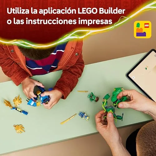 LEGO ▫️ Ninjago: O Combate do Meca-Dragão do Jay - 2 bonecos de ação, 2 minifiguras ninja, katanas e espadas de brincar - Presente de aniversário para crianças a partir dos 4 anos e fãs da série - 71853 4