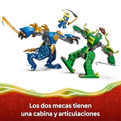 LEGO ▫️ Ninjago: O Combate do Meca-Dragão do Jay - 2 bonecos de ação, 2 minifiguras ninja, katanas e espadas de brincar - Presente de aniversário para crianças a partir dos 4 anos e fãs da série - 71853 6