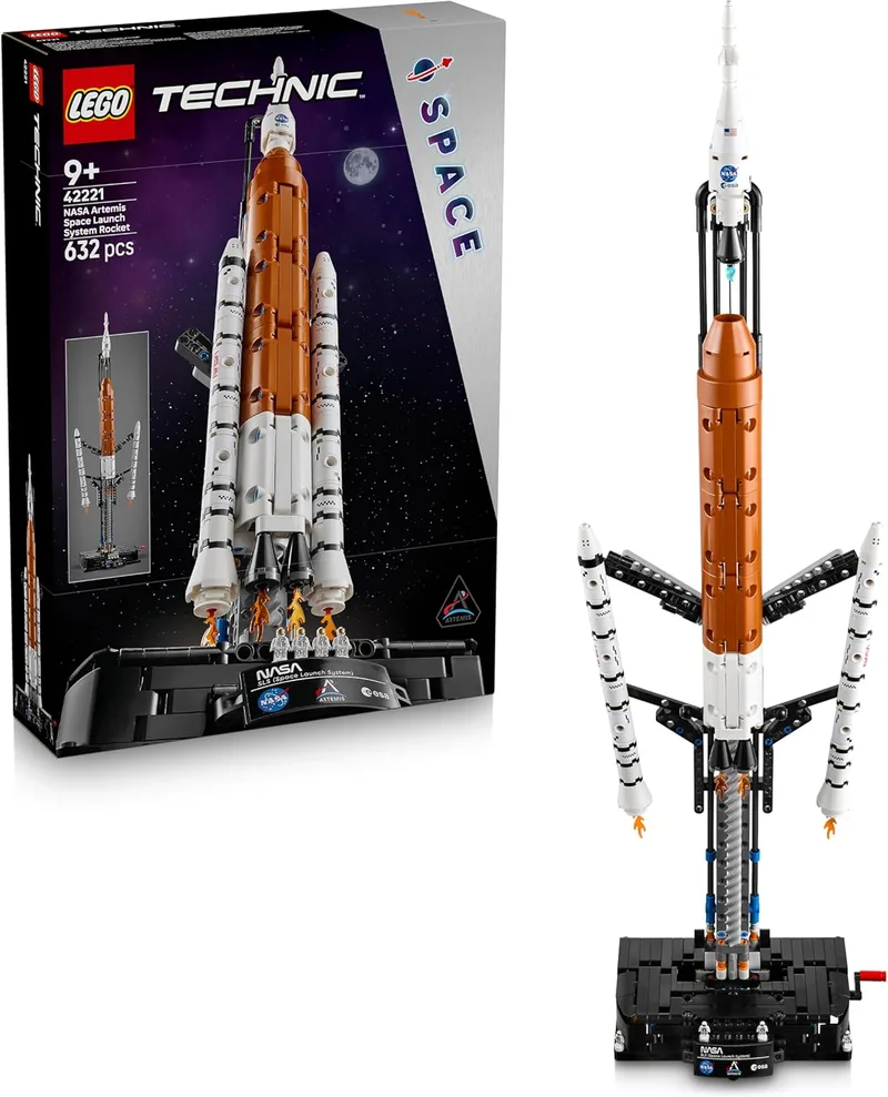 LEGO ▫️ Foguetão Technic NASA Artemis Space Launch System - Foguetão Espacial de Brinquedo com 4 Astronautas e Função de Propulsão - Prenda para Rapazes e Raparigas a partir dos 9 anos - 42221