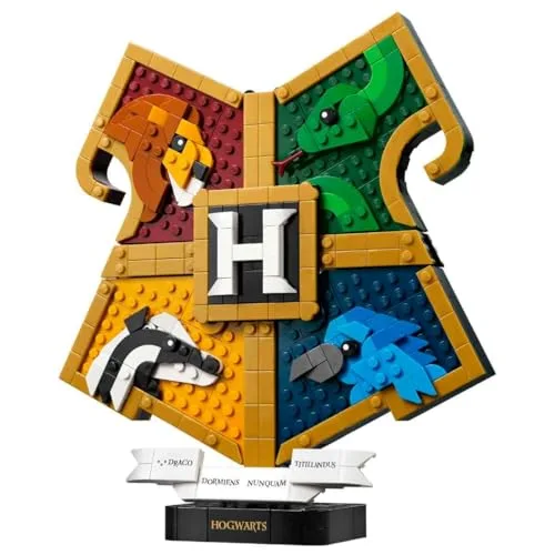 LEGO ▫️ Harry Potter: Escudo das Casas de Hogwarts - Maquete 3D com Animais - Decoração de Parede para o Quarto - Presente de Aniversário para Meninas e Meninos a partir dos 12 anos e Adolescentes - 76462 4