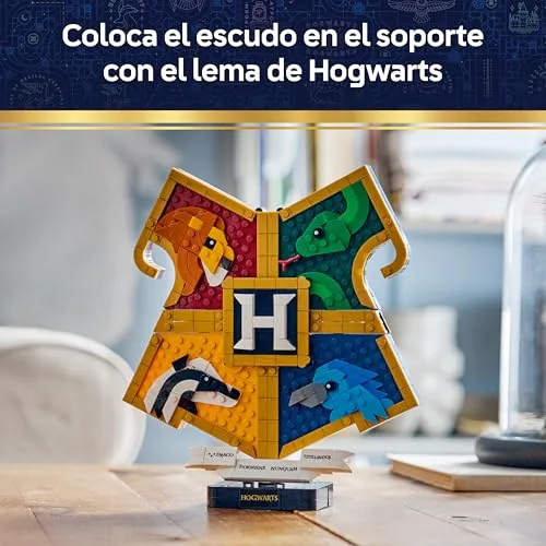 LEGO ▫️ Harry Potter: Escudo das Casas de Hogwarts - Maquete 3D com Animais - Decoração de Parede para o Quarto - Presente de Aniversário para Meninas e Meninos a partir dos 12 anos e Adolescentes - 76462 5