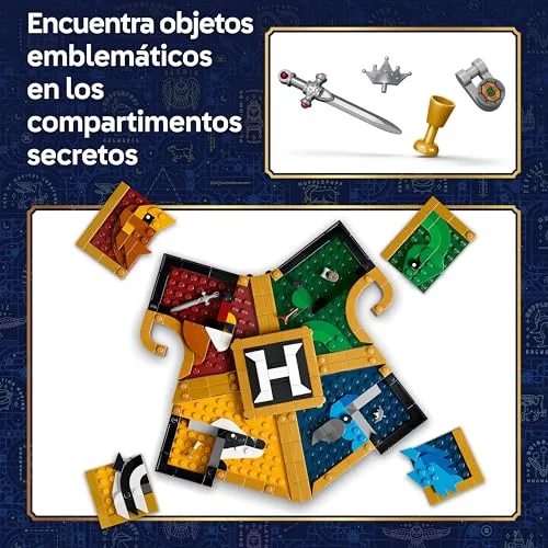 LEGO ▫️ Harry Potter: Escudo das Casas de Hogwarts - Maquete 3D com Animais - Decoração de Parede para o Quarto - Presente de Aniversário para Meninas e Meninos a partir dos 12 anos e Adolescentes - 76462 6