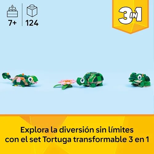 LEGO ▫️ Creator 3 em 1 Tartaruga com Flor de Nénupar 31377 2