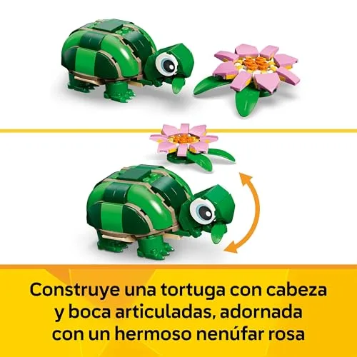 LEGO ▫️ Creator 3 em 1 Tartaruga com Flor de Nénupar 31377 4