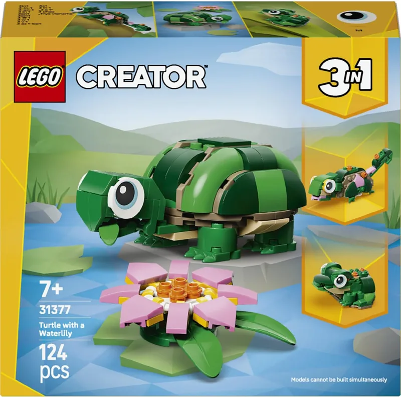 LEGO ▫️ Creator 3 em 1 Tartaruga com Flor de Nénupar 31377