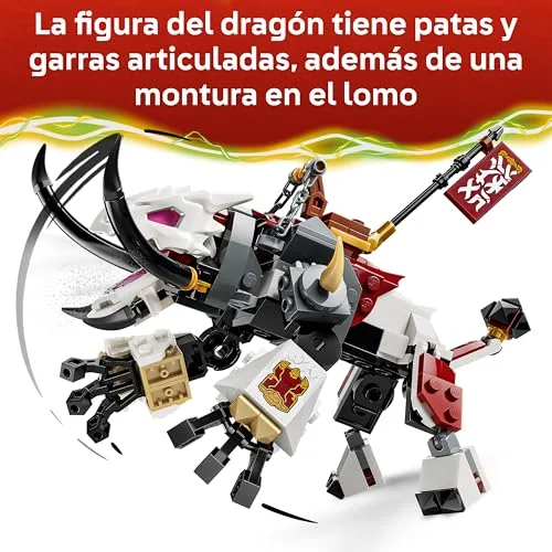 LEGO ▫️ NINJAGO Zilvar e a Fera Dragão Grimtak – Figura articulada e 3 minifiguras incluídas Kai e Nya com Armas Ninja – Presente de Aniversário para Crianças a partir dos 7 Anos e Fãs de «O Renascimento dos Dragões» – 71863 3