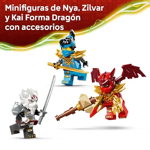 LEGO ▫️ NINJAGO Zilvar e a Fera Dragão Grimtak – Figura articulada e 3 minifiguras incluídas Kai e Nya com Armas Ninja – Presente de Aniversário para Crianças a partir dos 7 Anos e Fãs de «O Renascimento dos Dragões» – 71863 6
