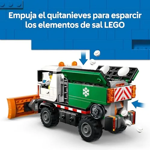LEGO ▫️ City Limpa-neve - Conjunto de modelo de camião de brincar com função de espalhador de sal, ferramentas e minifiguras - Ideia de presente de aniversário para crianças a partir dos 6 anos - 60490 6