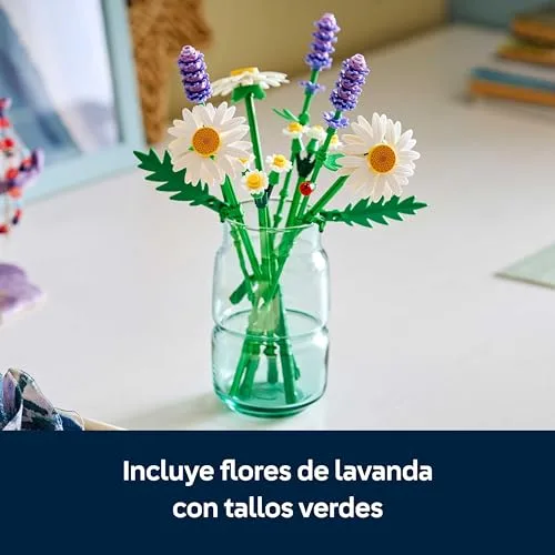 LEGO ▫️ Botanicals Margaridas - Ramo de flores com margaridas e lavanda artificial - Decoração para o quarto infantil - Presente para meninas a partir dos 9 anos e mulheres - 11508 4