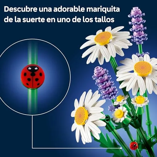 LEGO ▫️ Botanicals Margaridas - Ramo de flores com margaridas e lavanda artificial - Decoração para o quarto infantil - Presente para meninas a partir dos 9 anos e mulheres - 11508 5
