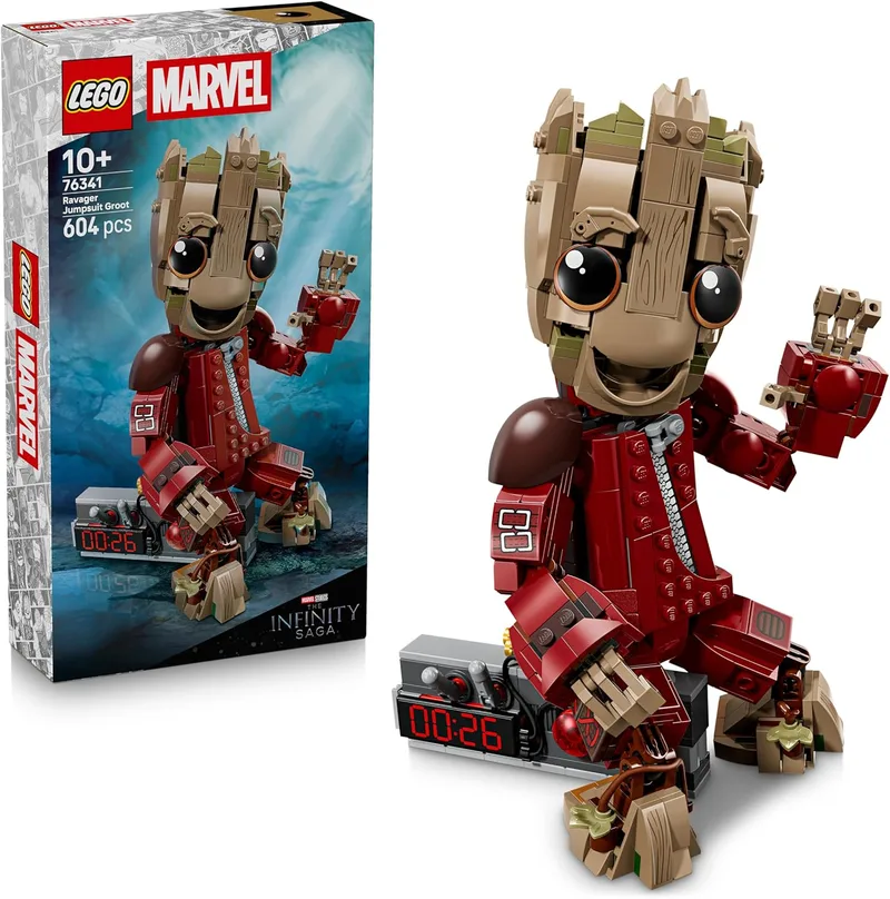 LEGO ▫️ Groot da Marvel com Fato de Saqueador - Brinquedo colecionável de super-heróis - Decoração para o quarto - Presente de aniversário para crianças a partir dos 10 anos e fãs dos Guardiões da Galáxia 76341