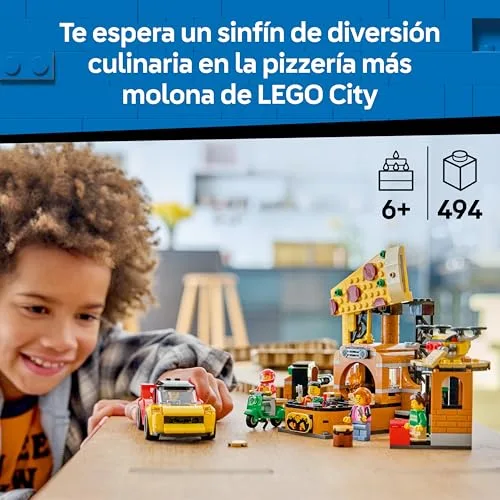 LEGO ▫️ City: Experiência de Entrega de Pizza com Veículos – Carro, Moto e Drão de Brinquedo, Comida, Máquina Recreativa e 4 Minifiguras – Presente de Aniversário para Crianças a partir dos 6 Anos – 60496 3