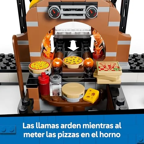 LEGO ▫️ City: Experiência de Entrega de Pizza com Veículos – Carro, Moto e Drão de Brinquedo, Comida, Máquina Recreativa e 4 Minifiguras – Presente de Aniversário para Crianças a partir dos 6 Anos – 60496 5