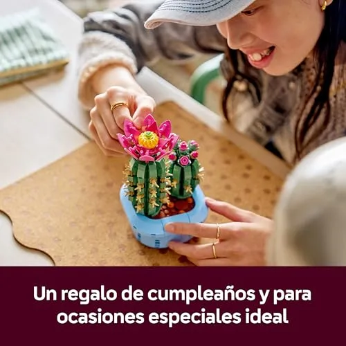 LEGO ▫️ Botanicals Cacto em Flor - Planta com vaso artificial com 2 cactos e flores - Decoração para o quarto - Presente de aniversário para meninas a partir dos 9 anos e amantes de plantas - 11509 6