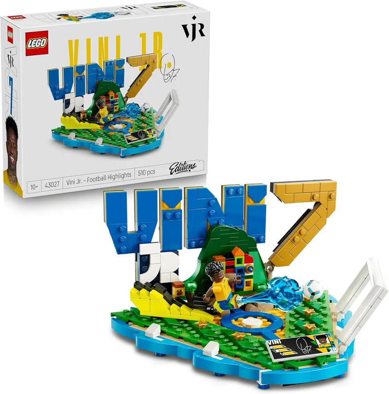LEGO ▫️ Editions Vini Jr.: Fenómenos do Futebol - Brinquedo de construção com minifigura de futebolista - Decoração para o quarto - Presente de futebol para meninos e meninas a partir dos 10 anos - 43027
