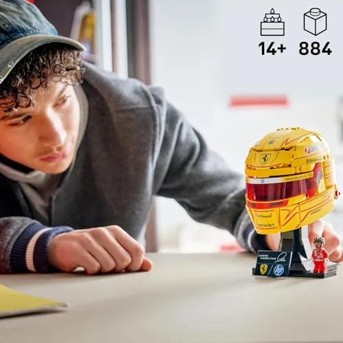 LEGO ▫️ Editions Scuderia Ferrari HP Lewis Hamilton Helmet - Produtos da F1 - Kit de modelo para exposição com minifigura colecionável - Presente para rapazes a partir dos 14 anos e fãs adultos do desporto motorizado - 43022 3