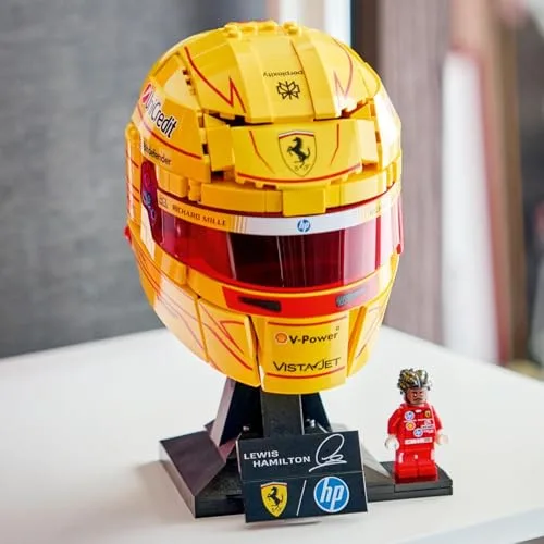 LEGO ▫️ Editions Scuderia Ferrari HP Lewis Hamilton Helmet - Produtos da F1 - Kit de modelo para exposição com minifigura colecionável - Presente para rapazes a partir dos 14 anos e fãs adultos do desporto motorizado - 43022 4