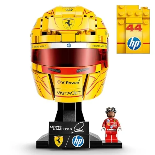 LEGO ▫️ Editions Scuderia Ferrari HP Lewis Hamilton Helmet - Produtos da F1 - Kit de modelo para exposição com minifigura colecionável - Presente para rapazes a partir dos 14 anos e fãs adultos do desporto motorizado - 43022 5