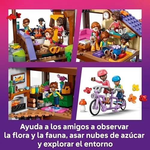LEGO ▫️ Friends Aconchegante Cabana de Outono na Floresta – Casa de brincar em miniatura com 4 mini bonecas, 2 figuras de animais de estimação, animais e acessórios – Presente de aniversário para meninas a partir dos 9 anos – 42705 4
