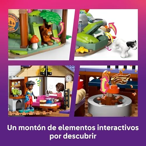 LEGO ▫️ Friends Aconchegante Cabana de Outono na Floresta – Casa de brincar em miniatura com 4 mini bonecas, 2 figuras de animais de estimação, animais e acessórios – Presente de aniversário para meninas a partir dos 9 anos – 42705 5