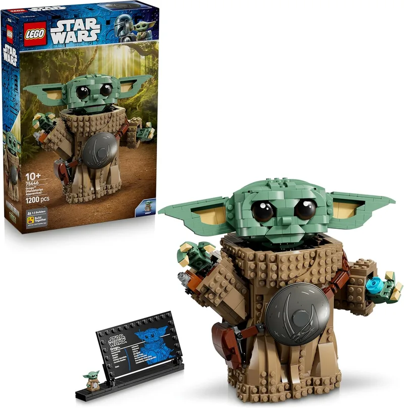 LEGO ▫️ Star Wars 75446 Grogu (Aprendiz Mandaloriano) Figura de Brinquedo - Modelo para Exposição com Armadura de Beskar para Decoração do Quarto Infantil - Presente para Meninos e Meninas a partir dos 10 anos