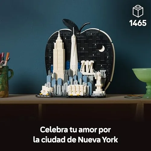 LEGO ▫️ Architecture Cidade de Nova Iorque: A Grande Maçã – Maquete em miniatura – Decoração para estante com a Estátua da Liberdade e o Empire State – Presente para os amantes de viagens – 21066 2