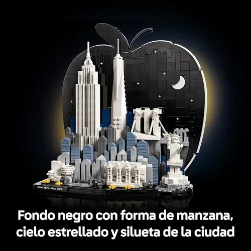 LEGO ▫️ Architecture Cidade de Nova Iorque: A Grande Maçã – Maquete em miniatura – Decoração para estante com a Estátua da Liberdade e o Empire State – Presente para os amantes de viagens – 21066 4
