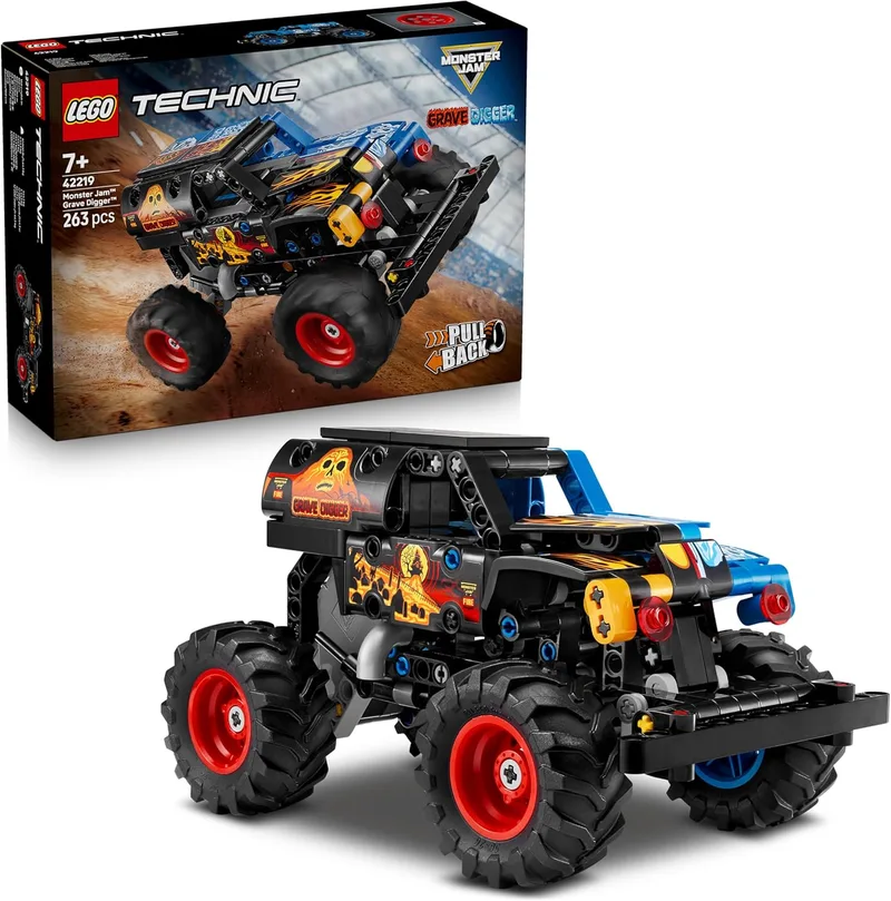 LEGO ▫️ Technic Monster Jam Coveiro Fogo e Gelo - Camião de Brinquedo Carregado à Mão - Modelo de Carro de Corrida Realisticamente Detalhado - Prenda de Aniversário para Crianças e Fãs com Mais de 7 Anos 42219