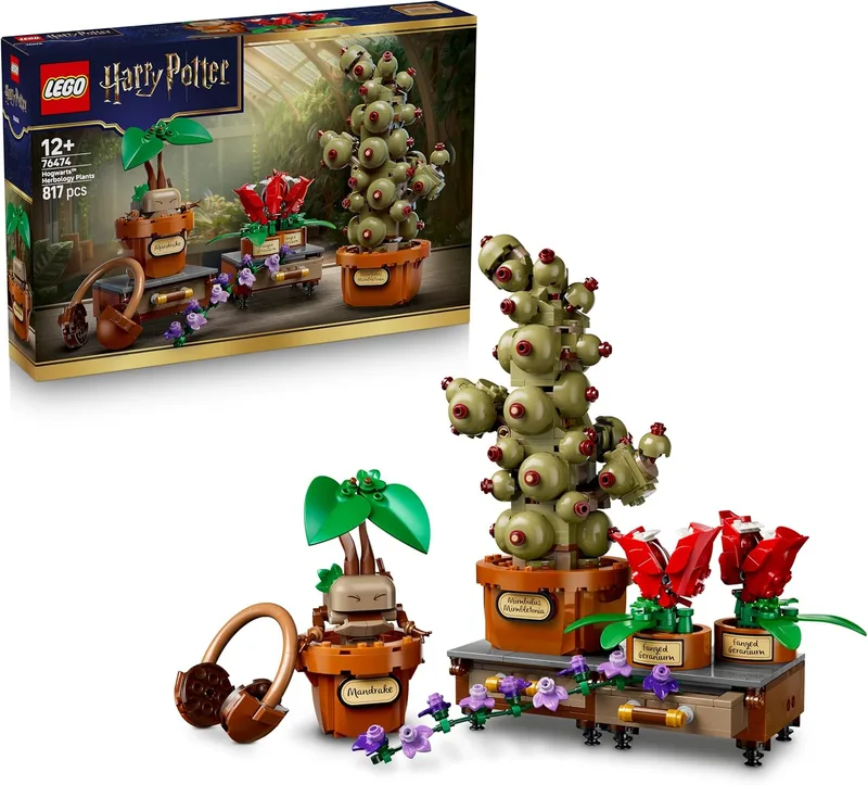 LEGO ▫️ Harry Potter Hogwarts: Plantas de Herbologia - Brinquedo interativo com plantas artificiais em vasos - Decoração para o quarto - Presente para meninas, meninos e adolescentes a partir dos 12 anos - 76474