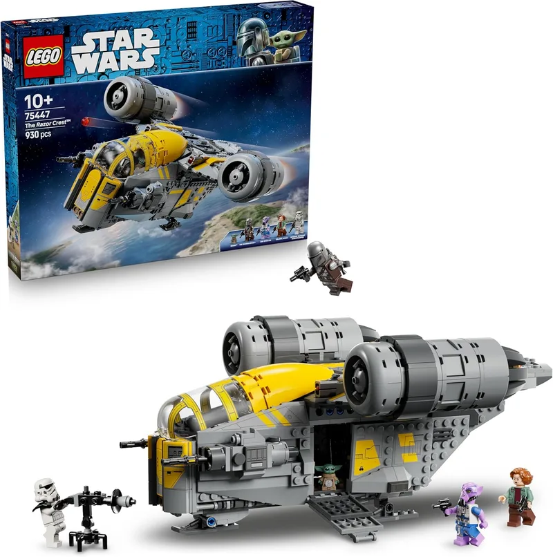 LEGO ▫️ Star Wars 75447 The Razor Crest - Nave Estelar de Brinquedo - Maquete de «The Mandalorian» e Grogu com 4 minifiguras e uma figura do Grogu - Presente para meninos e meninas a partir dos 10 anos e fãs do filme