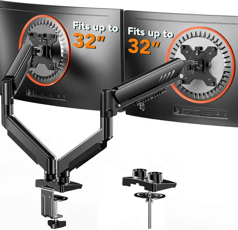 ErGear ▫️ Suporte para monitor braço de monitor totalmente ajustável para ecrãs de 13-32″, suporte para computador de instalação rápida com montagem VESA sem ferramenta, carga máxima de 9 kg, VESA máx. 100x100 mm