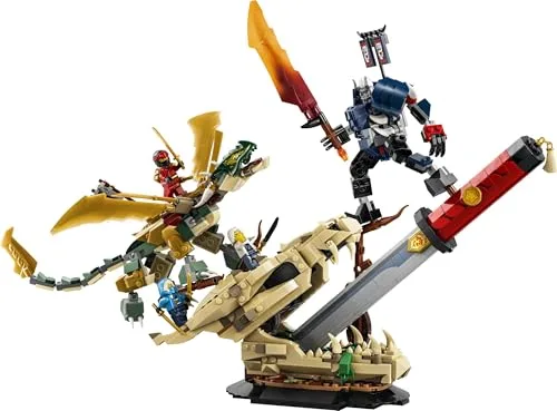 LEGO ▫️ Ninjago: Batalha na Espada do Dragão – Figuras de dragões e mecas – 4 minifiguras com katanas de brincar – Decoração para o quarto – Presente para crianças a partir dos 9 anos e fãs – 71871 2