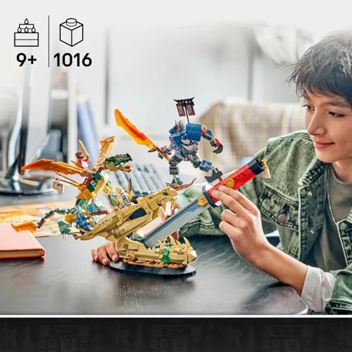 LEGO ▫️ Ninjago: Batalha na Espada do Dragão – Figuras de dragões e mecas – 4 minifiguras com katanas de brincar – Decoração para o quarto – Presente para crianças a partir dos 9 anos e fãs – 71871 3