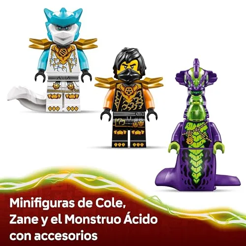 LEGO ▫️ Ninjago: Meca de Missão do Cole e do Zane Dragão - Figura de ação, 3 minifiguras com armas da Ninja Inc. e espadas de brincar - Presente de aniversário para crianças a partir dos 7 anos e fãs da série - 71854 5