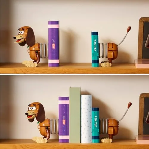 LEGO ▫️ Disney e Pixar Toy Story: Suporte para livros do Slinky - Modelos para adultos de dachshund - Decoração para estantes - Minifigura do Woody e figura de cão salsicha - Presente para fãs - 43301 3