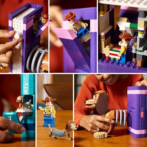 LEGO ▫️ Disney e Pixar Toy Story: Suporte para livros do Slinky - Modelos para adultos de dachshund - Decoração para estantes - Minifigura do Woody e figura de cão salsicha - Presente para fãs - 43301 6