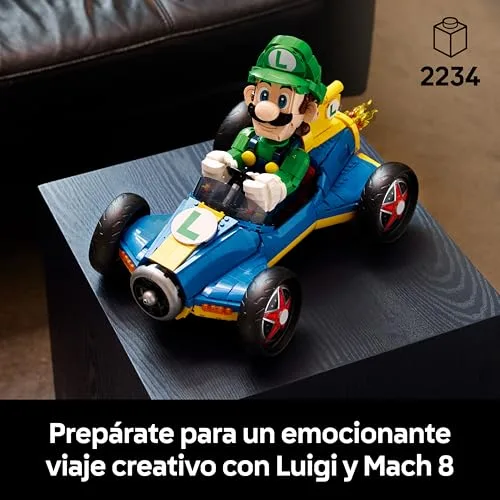 LEGO ▫️ Mario Kart: Luigi e Mach 8 - Figura articulada de personagem da Nintendo Super Mario e modelo de carro para adultos - Artigos colecionáveis - Presente para jogadores e fãs - 72050 2