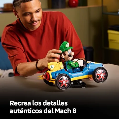 LEGO ▫️ Mario Kart: Luigi e Mach 8 - Figura articulada de personagem da Nintendo Super Mario e modelo de carro para adultos - Artigos colecionáveis - Presente para jogadores e fãs - 72050 3